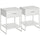 Set 2 Chevets 1 Tiroir 1 Etagère 45x40x60 cm en Acier et Aggloméré Blanc