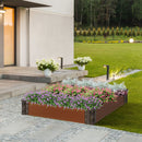 Letto per Orto Fioriera 100x100x15 cm in Plastica Marrone