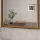 Specchio da Parete ad Arco 65x110 cm Cornice in Legno Marrone Scuro 