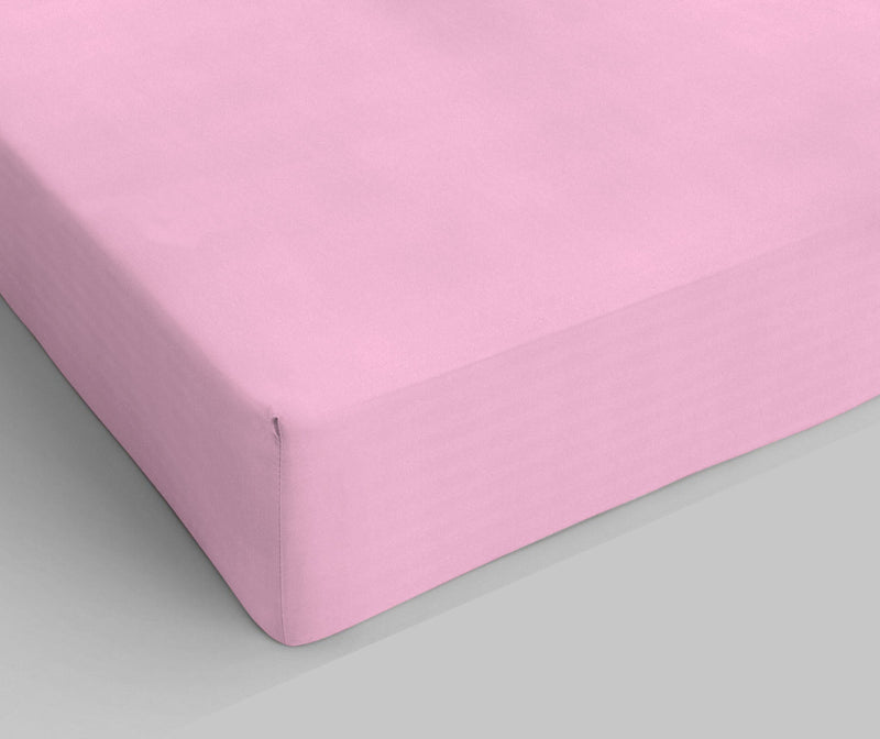 Lenzuolo Sotto con Angoli ed Elastico Tinta Unita Rosa