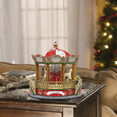 Giostra di Natale 23x23x24 cm con Addobbi Natalizi Luci Suoni e Movimento