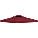Tetto di Ricambio per Gazebo 3x3 m a 2 Livelli e Anti UV con Presa d'Aria in Poliestere Rosso      