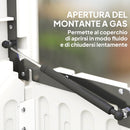 Baule da Esterno 140x68x68 cm Capacità 140L in PE Impermeabile e Scanalato Bianco  