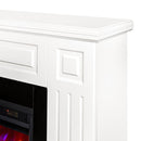 Camino Elettrico da Pavimento 85x110x27 cm Effetto Fiamma 1500W Tiffany & Lorance Bianco