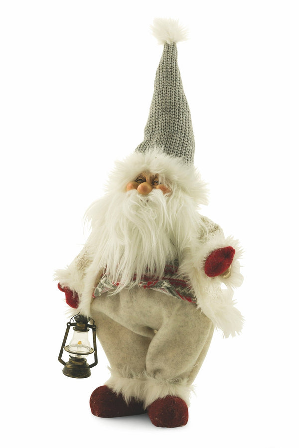 sconto Marionnette Père Noël en Robe Blanche Tissu H60 cm Soriani