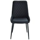 Set 2 Sedie Imbottite 49x60x89 cm in Similpelle  Nere