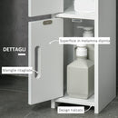 Mobile a Colonna con Mensole e Armadietti 15x17x120 cm in MDF e Legno Truciolare Bianco