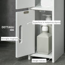 Mobile a Colonna con Mensole e Armadietti 15x17x120 cm in MDF e Legno Truciolare Bianco