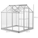 Serra da Giardino per Piante Tetto Apribile e Porta scorrevole Trasparente 182x190x195 cm 