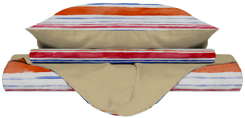 Copripiumino con Stampa sul Sacco e Federe Doubleface Strisce