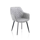 Set 2 Sedie 57,5x51x87 cm in Similpelle Grigio