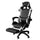 Chaise gamer ergonomique 64x53x122-133 cm avec repose-pieds en simili cuir blanc