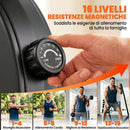Vogatore Magnetico Pieghevole 180x50x75 cm con 16 Livelli di Resistenza in Acciaio Nero      