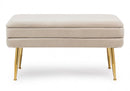 Panca Contenitore Pavlina in Tessuto effetto Velluto Beige