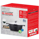 Casseruola Pentola Royalty Line con Rivestimento Antiaderente Effetto Marmo 26 cm Nero      