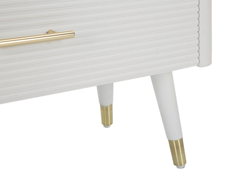 Comò Matera 78x80x37 cm in Legno MDF e Ferro Bianco/Marrone