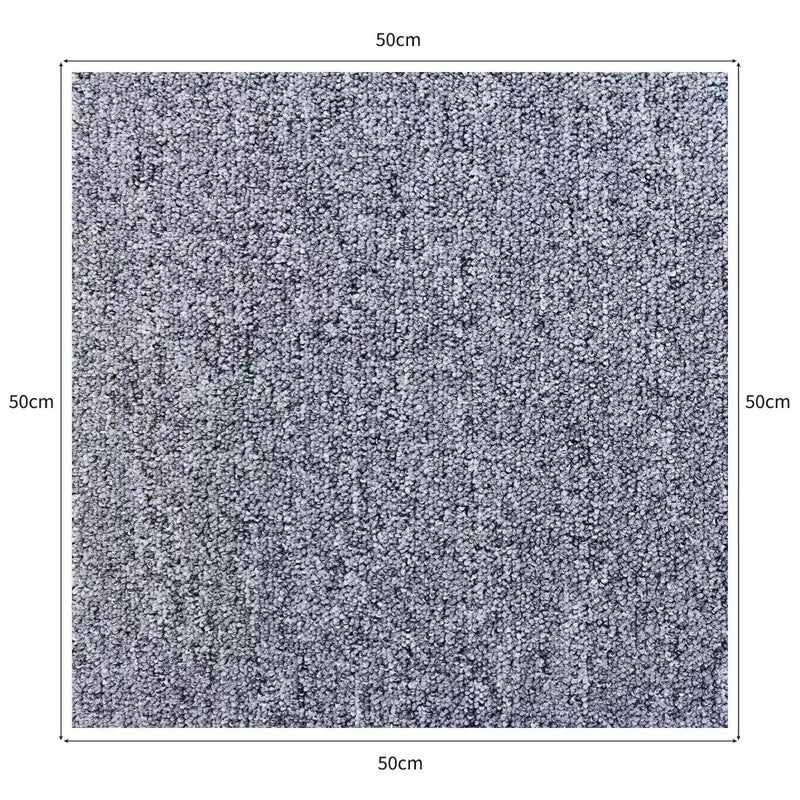 Set 20 Quadrotte di Moquette 50x50 cm 5mq in Grigio Platino