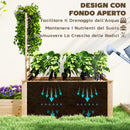 Fioriera Rialzata con Grigliato per Rampicanti e Divisorio 222x63x132 cm in Legno di Abete    