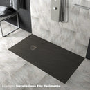 Piatto Doccia in Pietra  Pedrinelli Ardesia Stone Side Grigio Scuro Varie Misure