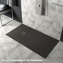 Piatto Doccia in Pietra  Pedrinelli Ardesia Stone Side Grigio Scuro Varie Misure