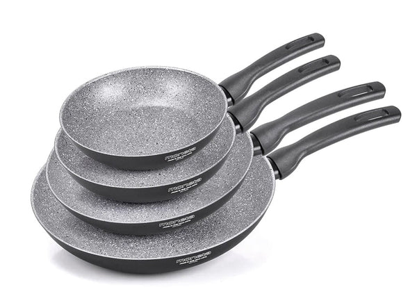 acquista Set 4 Padelle Ø18-22-24-28 cm Antiaderente Induzione in Alluminio Effetto Pietra Moneta Insieme