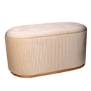 Pouf Contenitore 82x42xh41 cm in Tessuto Velluto Crema
