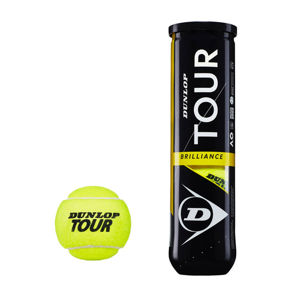 Lot de 3 Balles de Tennis Ø8x21,5 cm en Tube Pressurisé Dunlop Tour Brilliance Jaune prezzo