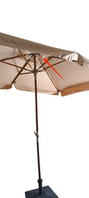 Ombrellone da Giardino 2x3 m Palo Ø38 mm in Legno Bauer Island Ecrù Seconda Scelta