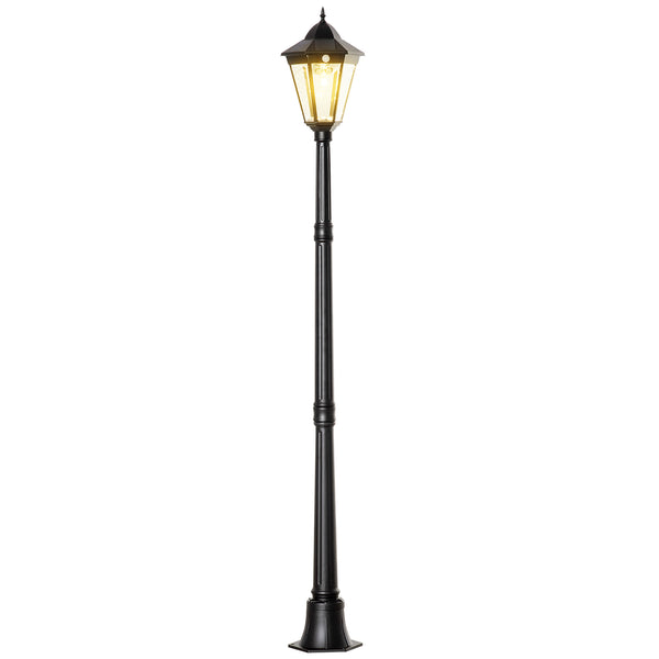 prezzo Lampione Solare da Giardino 22x22x196 cm con Luce LED e Sensore di Movimento in Alluminio e Vetro Nero