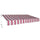 Store à Barre Carrée 200x300 cm Tissu Polyester Rayé Bordeaux