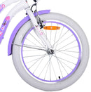 Bicicletta per Bambine 20" Freni Vbrake con Cestino e Portapacchi Viola e Bianco
