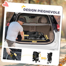 Passeggino per Cani Pieghevole 75x45x97 cm con Portabicchieri e Cestino in Tessuto Grigio Carbone   