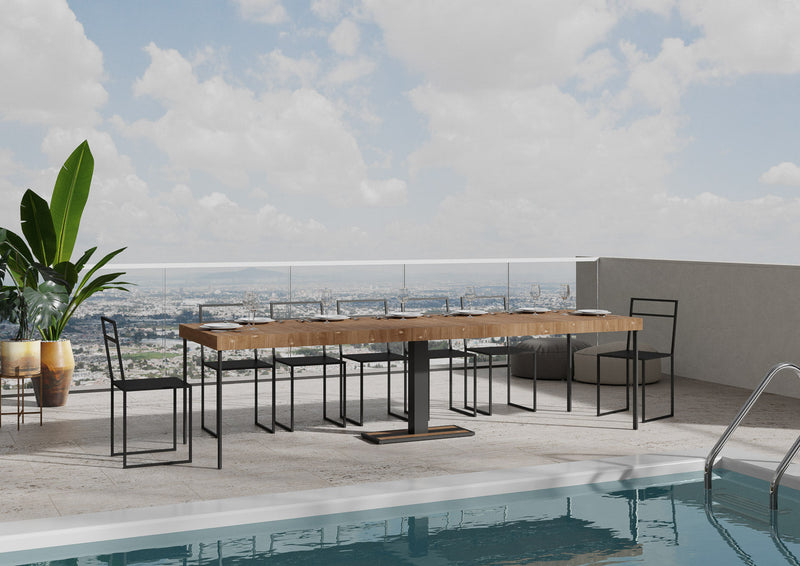 Consolle Allungabile 90-290x40x77 cm in Nobilitato Marrone