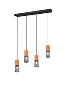 Lampada a Sospensione da Interno a LED in Metallo Nero Opaco