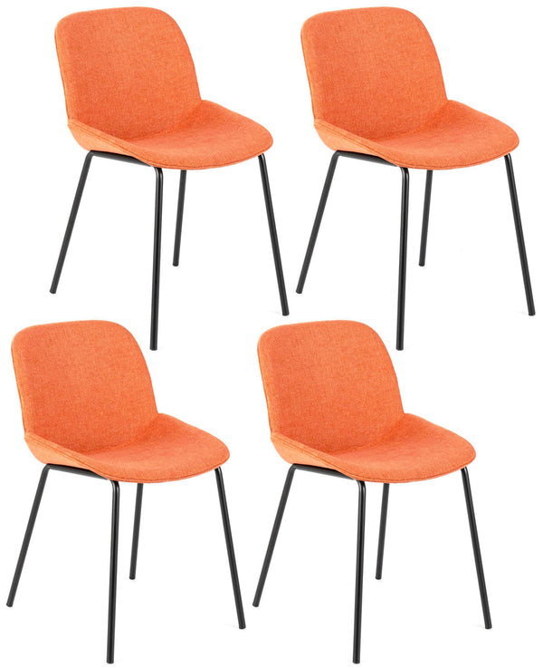 online Set 4 Sedie 57x46xH80 cm in Tessuto Eva Ruggine