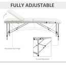 Lettino da Massaggio Fisioterapia Pieghevole 215x60x61-84 cm in Alluminio Bianco