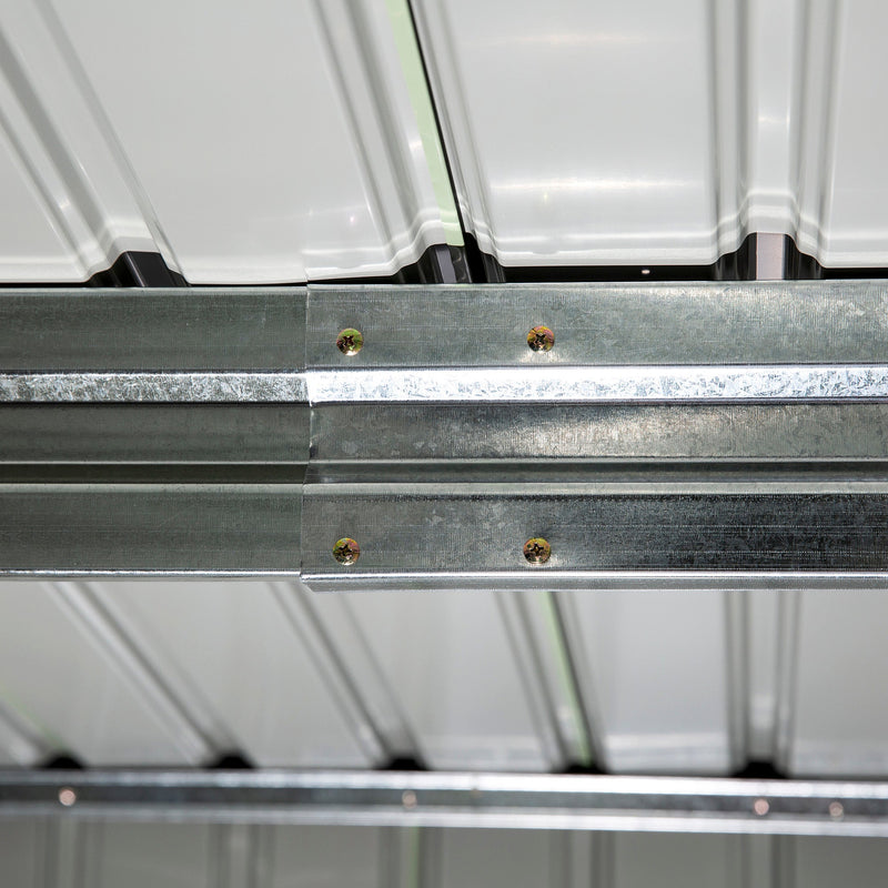 Casetta Box da Giardino 277x195x192 cm in Acciaio e Polipropilene Verde Chiaro