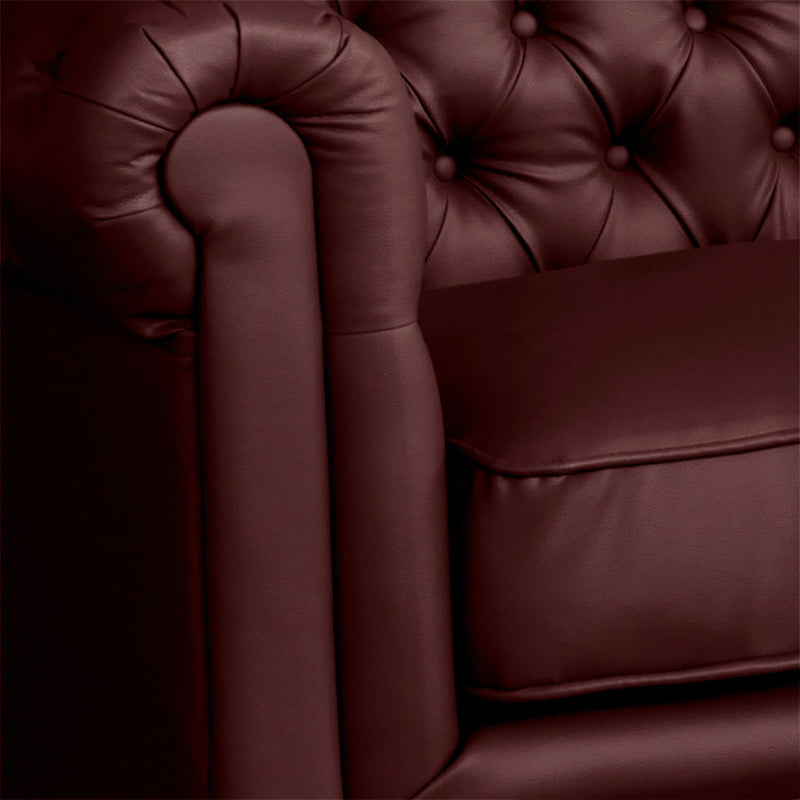 Divano 2 Posti 170x81x77 cm in Similpelle Bordeaux