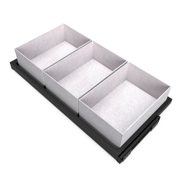 acquista Kit de 3 paniers et plateau pour armoire orientable 900 mm Emuca Noir