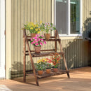 Portapiante da Giardino a 3 Ripiani in Legno di Abete 100x37x93 cm Scaletta 