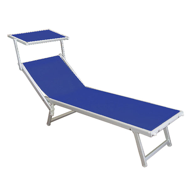 Chaise longue de jardin en aluminium avec toit Vorghini Mare Blu sconto