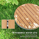 Doccia da Giardino Portatile Ø70,5x7,5 cm Getti d'Acqua Regolabili fino a 4 m in Polistirene Effetto Legno  