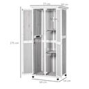 Casetta Box da Giardino 77x58x175 cm Porta Attrezzi in Legno Grigio
