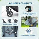 Passeggino per Bambini fino a 15 Kg 87x50x103 cm Chiusura con una Mano Blu e Nero   