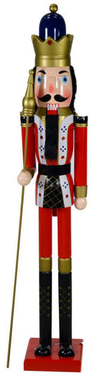 Soldatino Schiaccianoci in Legno 21x21x123 cm Decorazione Rosso