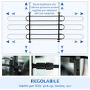 Griglia Divisoria per Auto 89-150x76-124 cm in Acciaio Nero