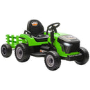 Trattore Elettrico per Bambini 12V con Rimorchio Staccabile 139x58x55 cm e Telecomando Verde  