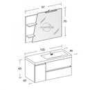 Mobile Bagno Sospeso 100 cm Lavabo e Specchio Bonussi Pegaso Bianco