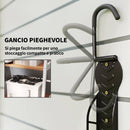 Set 4 Supporti per Bicicletta da Parete Gancio Pieghevole Portabici da Muro in Metallo Nero      