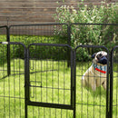 Recinto per Cani a 8 Pezzi Modulabili per Interno ed Esterno 80x60 cm in Acciaio  Nero